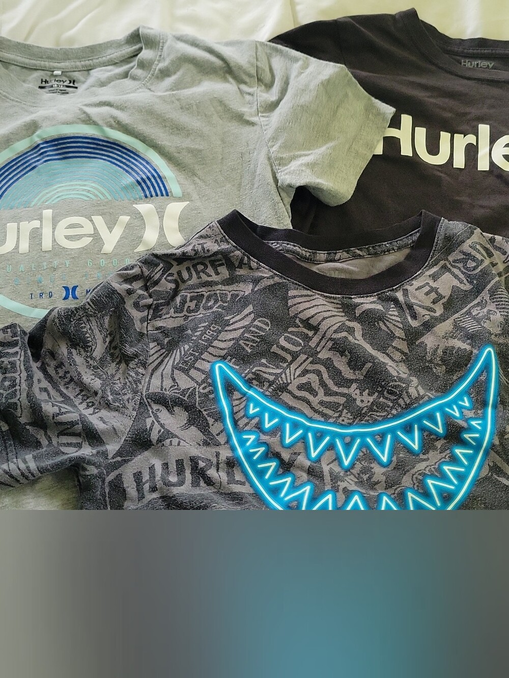 Bundle of 3 Boys Medium Hurley Tee Shirts